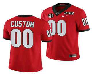 Mens Georgia Bulldogs ACTIVE PLAYER Customized 2022 Patch Red College Football Stitched Jersey